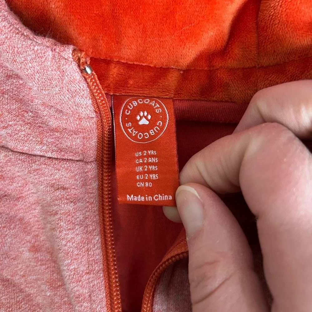 Flynn the Fox Cubcoat zip-up hoodie with ears and plushie Size 2 years